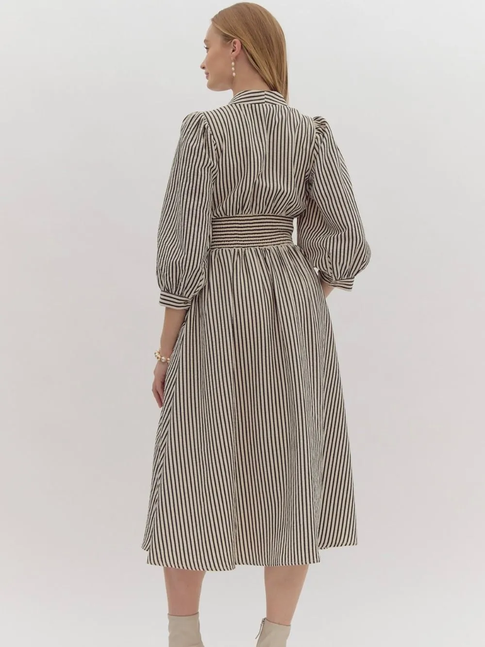 Sharon Zip Front Stripe Dress