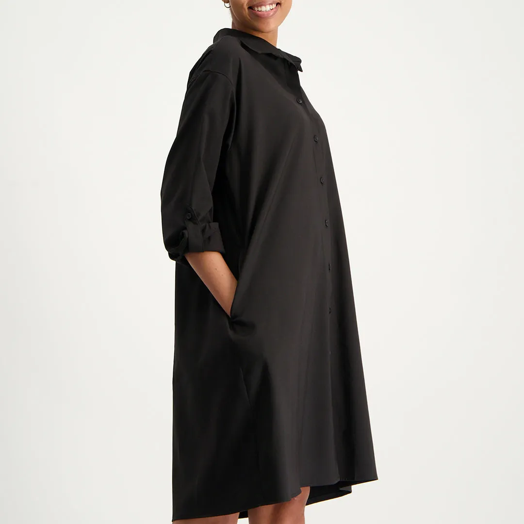 Shirt dress long-sleeve cotton