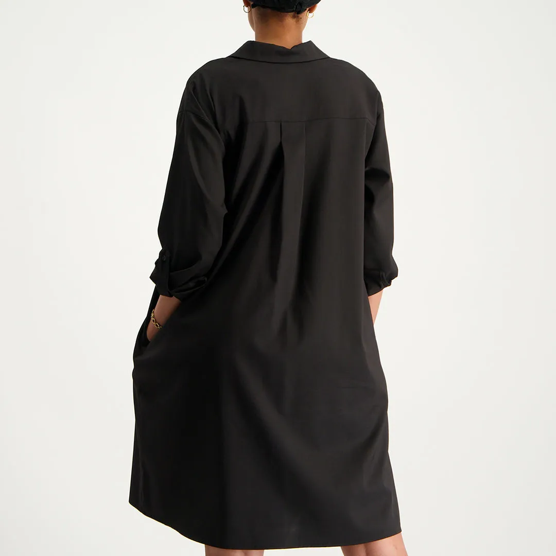 Shirt dress long-sleeve cotton