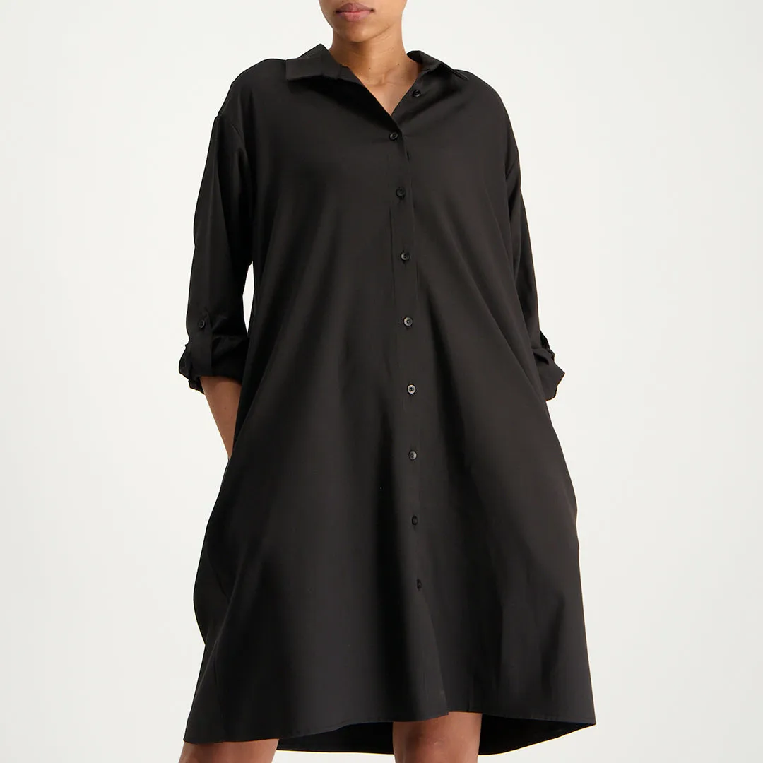 Shirt dress long-sleeve cotton