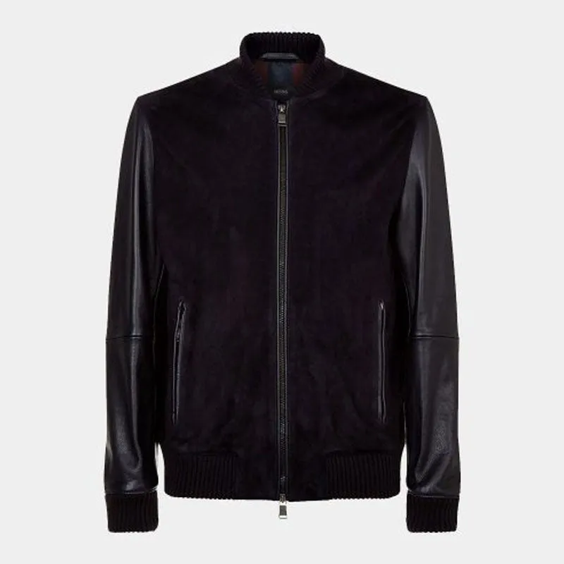 Shop Genuine Best Style Boss Suede Black Leather Bomber Jacket