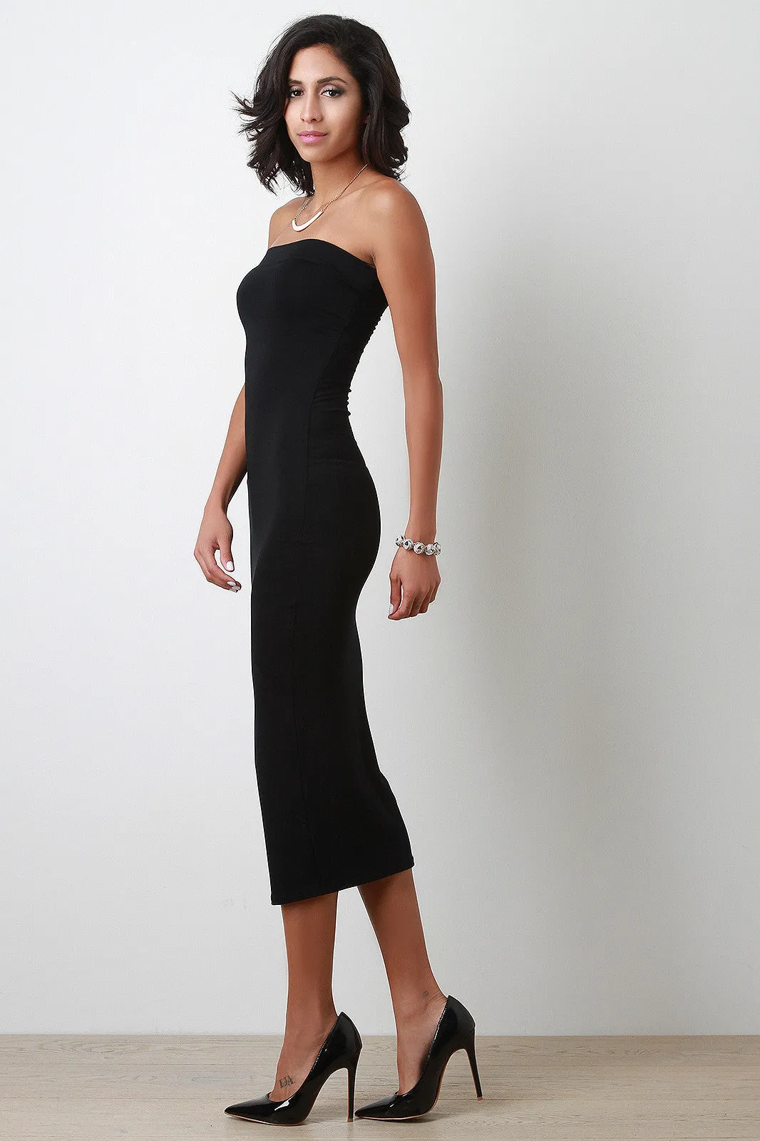 Simple Jersey Knit Strapless Dress