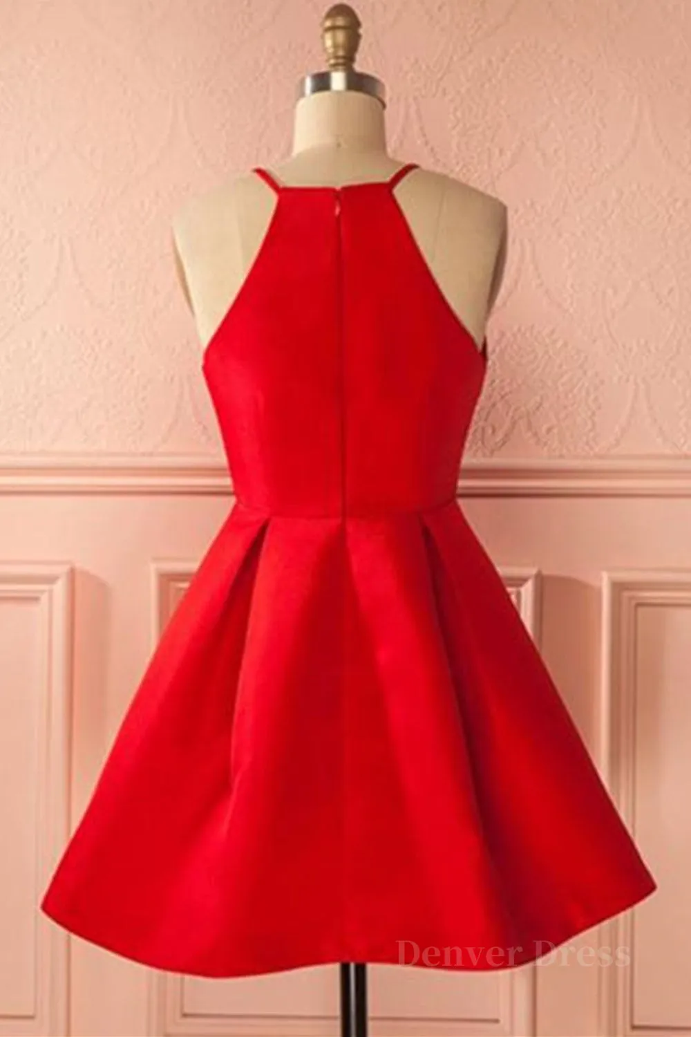 Simple Red Short Prom Homecoming Dresses Short Red Mini Formal Graduation Evening Dresses