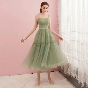 Simple Sage Green Homecoming Graduation Dresses