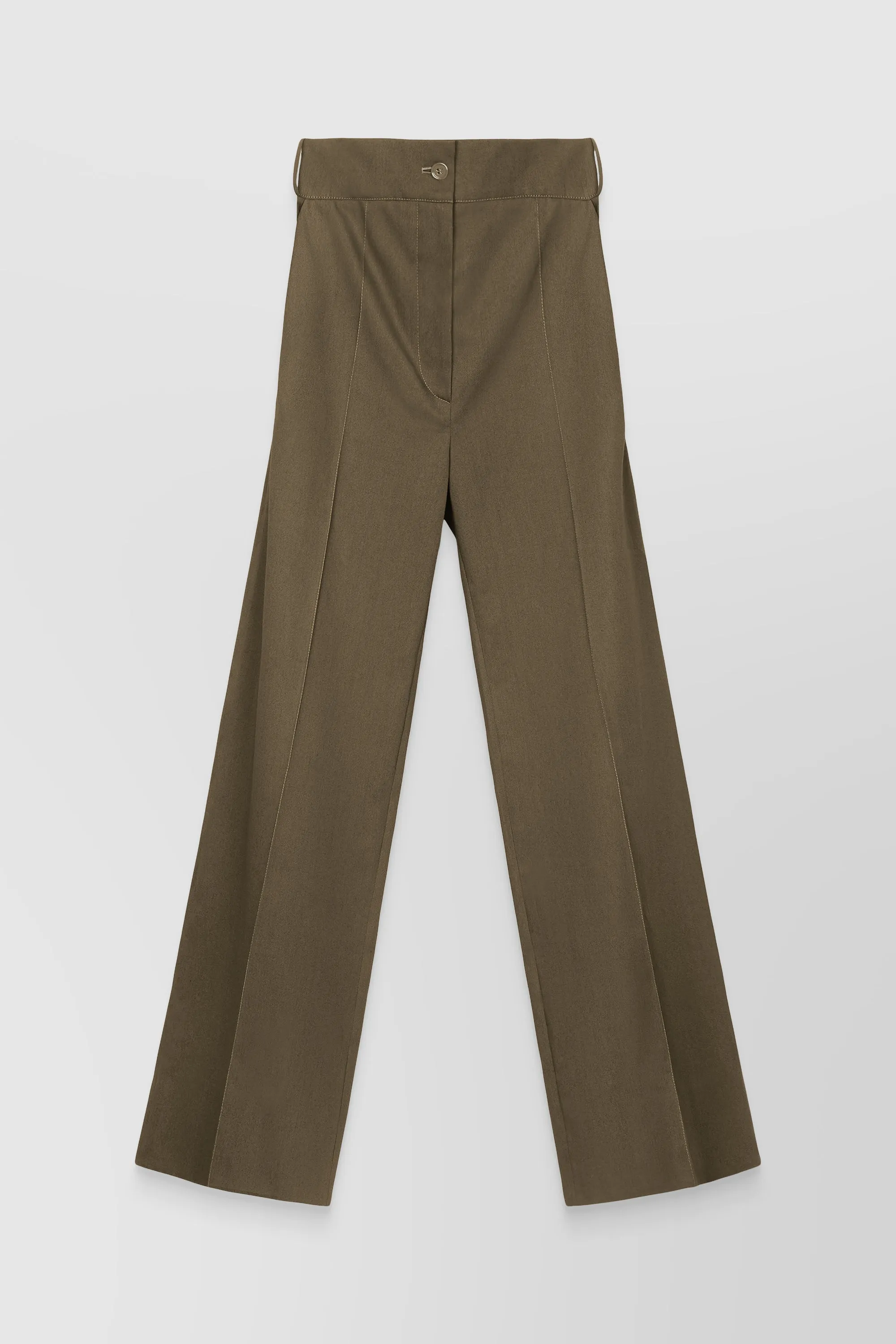 Straight leg bronze organic coton tailoring pants