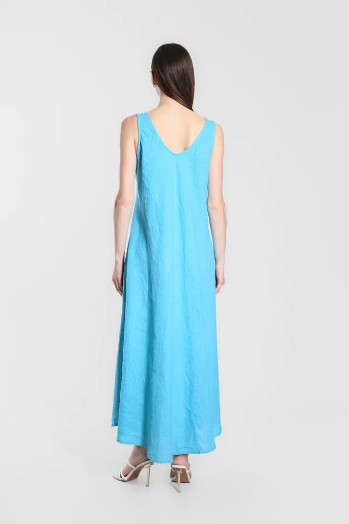 Victory Long Linen Tank Dress (DT125)