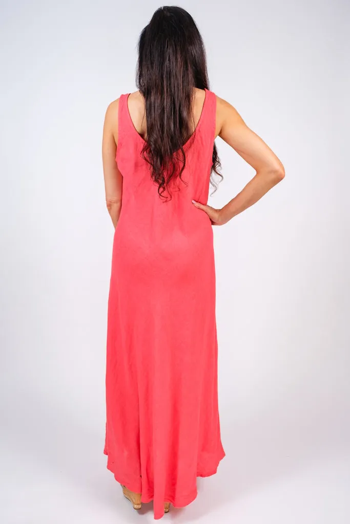 Victory Long Linen Tank Dress (DT125)