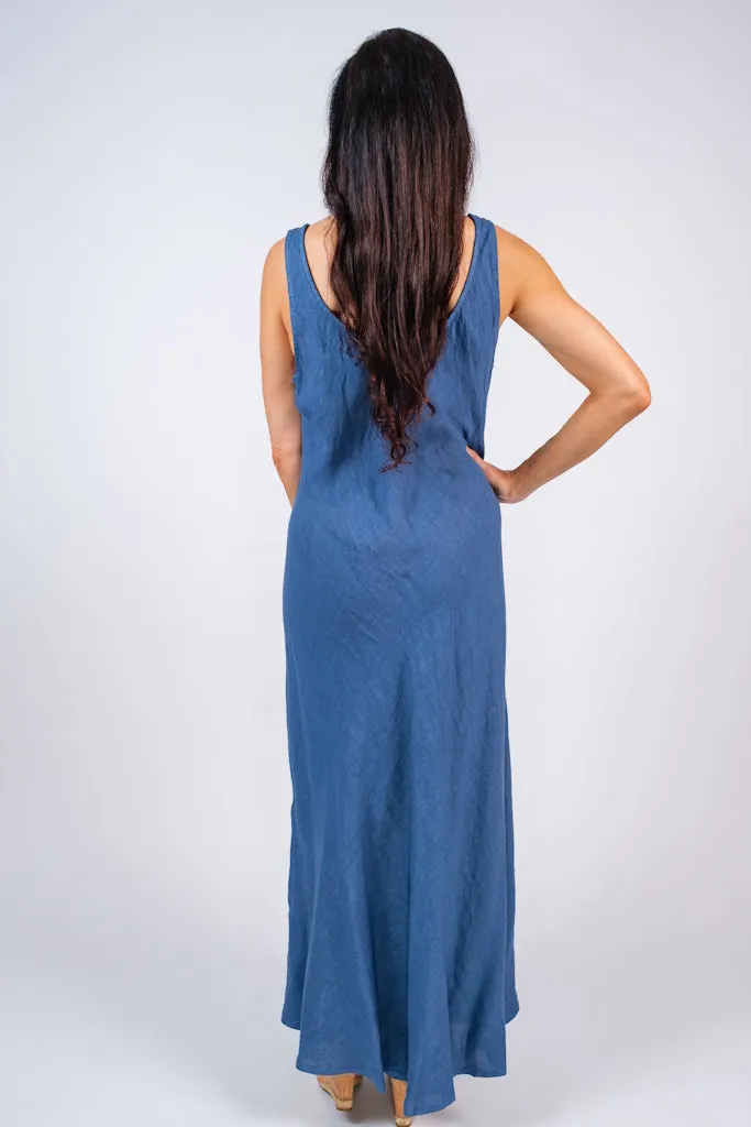 Victory Long Linen Tank Dress (DT125)