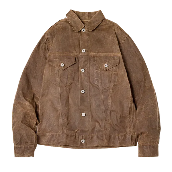 Vintage Men's Classic Waxed Jacket Work Safari Style Coats