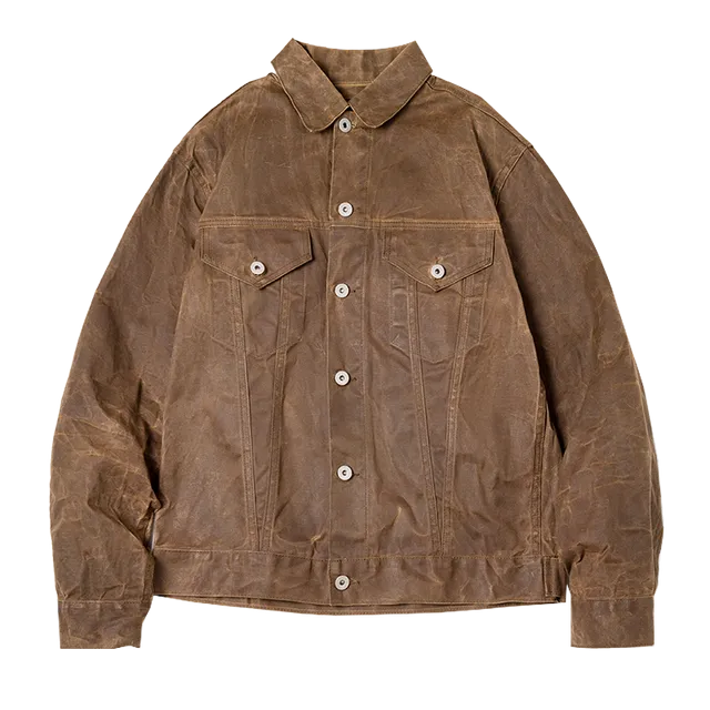 Vintage Men's Classic Waxed Jacket Work Safari Style Coats