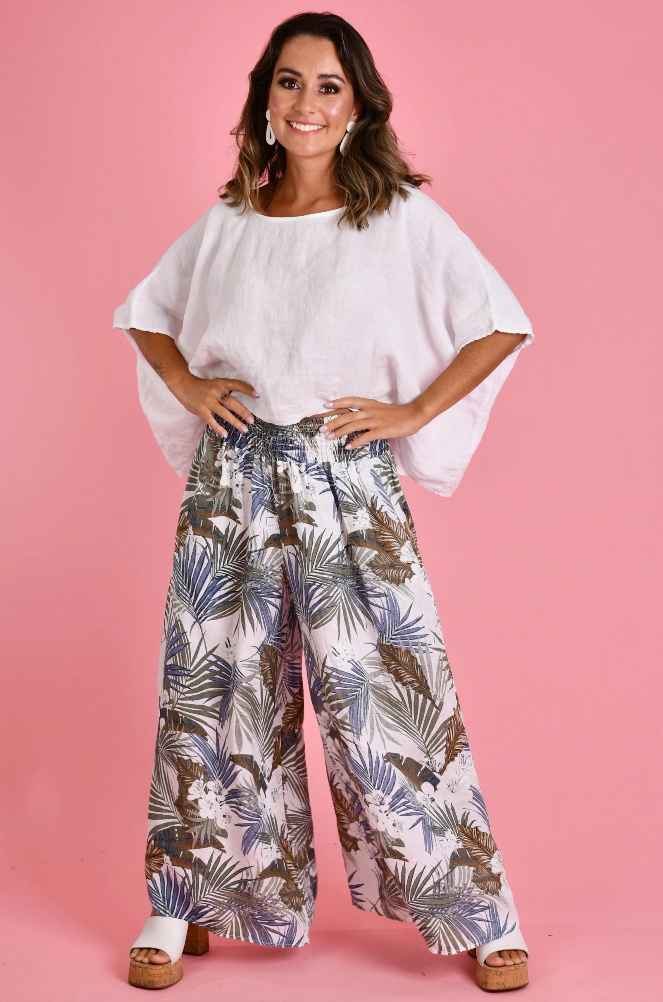 VLSP004 (24P154F) - AMALFI PANT - NATURAL BOTANIC