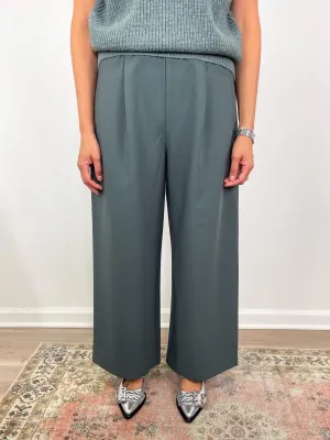 Wide Leg Pull On Pant in Slate